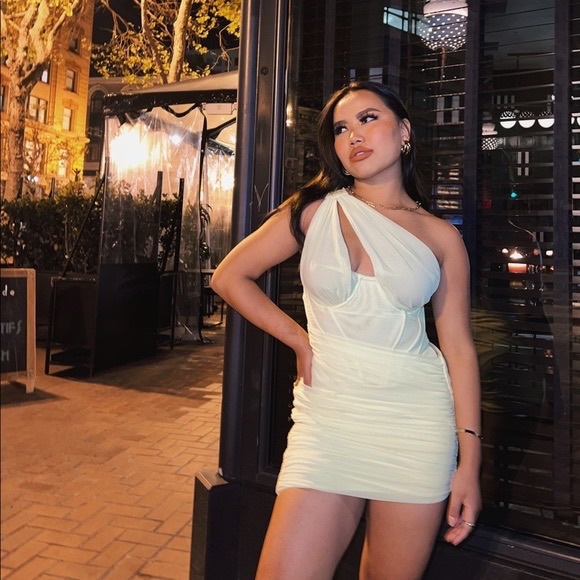 House of CB ‘Clementine’ White Cut Out Corset Mini Dress NWOT - Picture 7 of 12